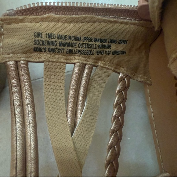 Girls Sonoma Iridescent Gold Gladiator Sandals - Picture 8 of 11